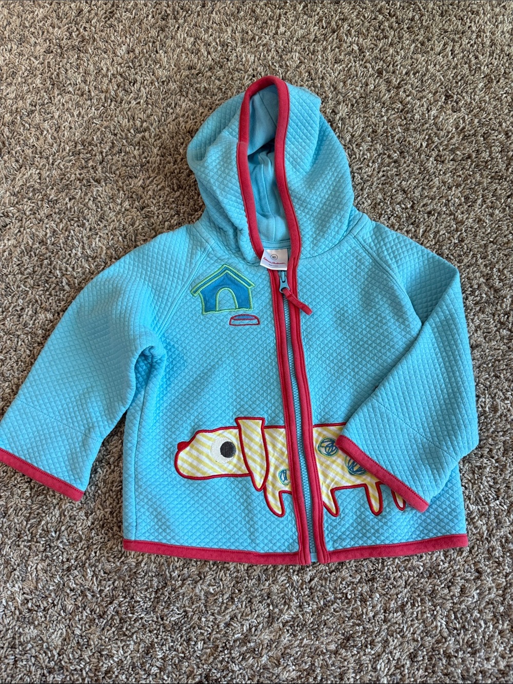 Hanna Anderson Baby Blue Hooded Jacket with Dog Applique